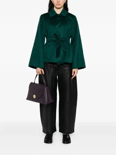 Max Mara Cashmere Broadcloth Coat In Green