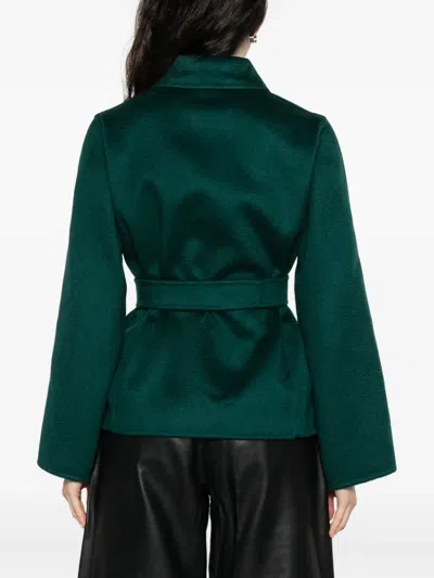Max Mara Cashmere Broadcloth Coat In Green