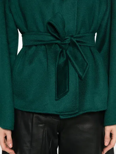 Max Mara Cashmere Broadcloth Coat In Green