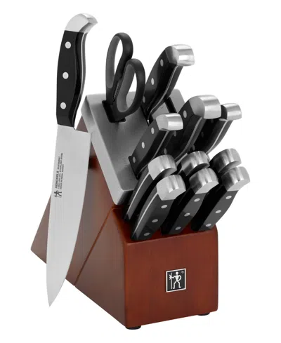 Henckels Stainless Steel 13-pc. Self-sharpening Knife Block Set In Brown