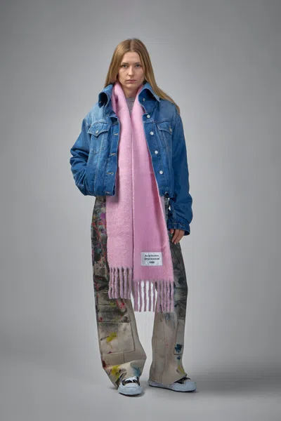 Acne Studios Faded Crumpled Denim Jacket Women In Blue