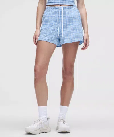 Lululemon Seersucker Check Mid-rise Pull-on Short 3"