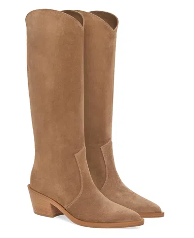 Gianvito Rossi Waylon 45 Suede Knee-high Boots In Brown