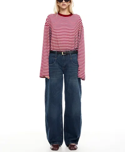 Lioness Bloom Cotton Long Sleeve Crew Neck Boxy T-shirt In Multi