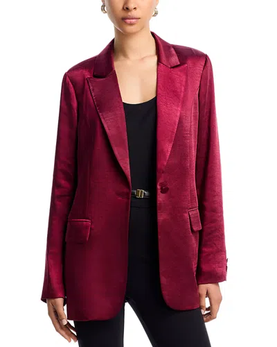 Aqua Satin Blazer - Exclusive In Burgundy