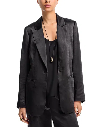 Aqua Satin Blazer - Exclusive In Black