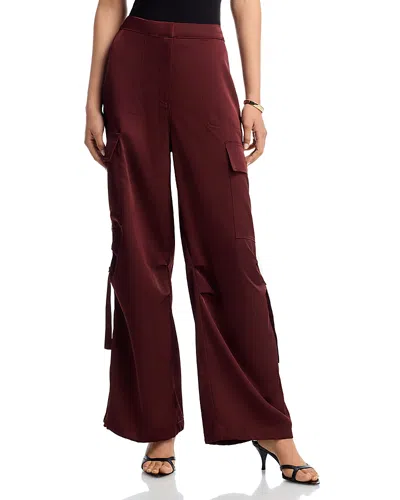 Aqua Drawstring Hem Cargo Pants - Exclusive In Brown