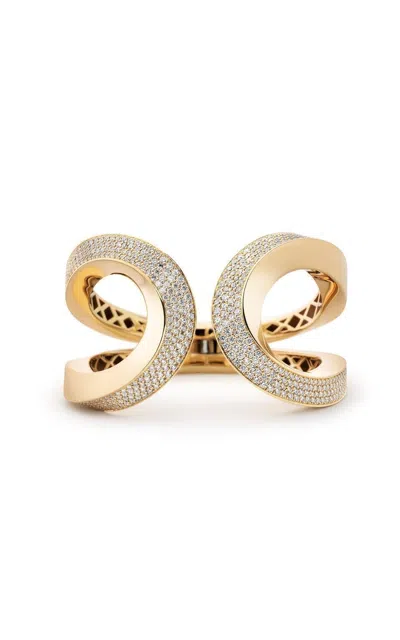 Engelbert 1920 Aurea Omnia Cuff; Pavé Diamonds And 18k Yellow Gold In Gold