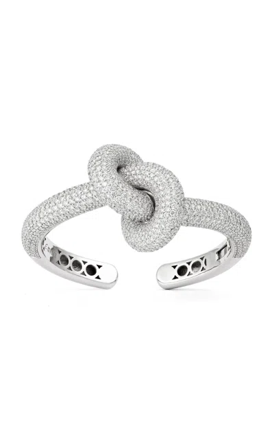 Engelbert 1920 Legacy Knot Cuff; Pavé Diamonds And 18k White Gold In White