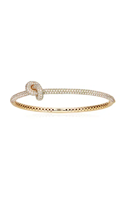 Engelbert 1920 Legacy Knot Bangle; Pavé Diamonds And 18k Yellow Gold In Gold