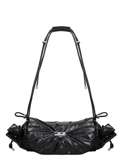 Diesel Cinch-d With Adjustable Strap And Drawstring Sides In Black