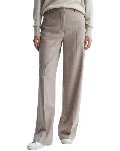 Reiss Hazel Wool-blend Wide Leg Texture Trouser In Burgundy