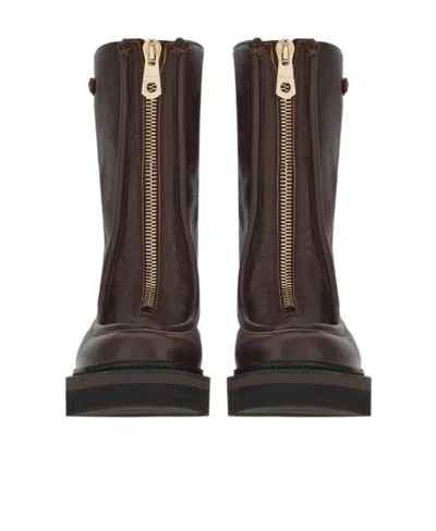 Ferragamo Eurialo Leather Boot In Brown