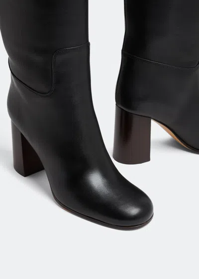 Ferragamo Ovidio 85 Knee-high Boots In Black