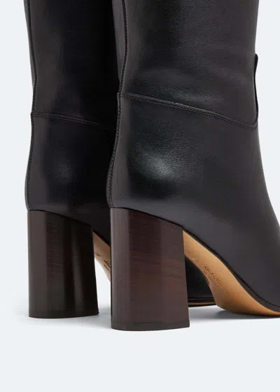 Ferragamo Ovidio 85 Knee-high Boots In Black