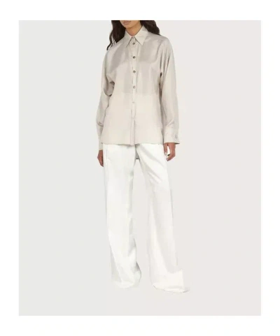 Ferragamo Technical Silk Shirt In White