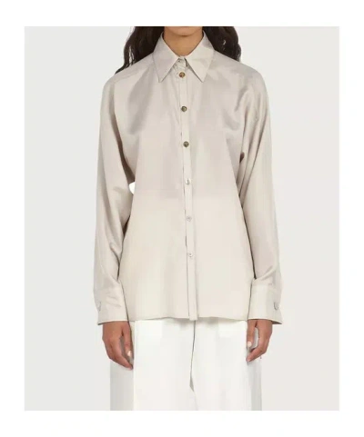 Ferragamo Technical Silk Shirt In White