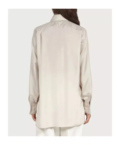 Ferragamo Technical Silk Shirt In White