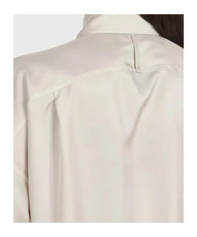 Ferragamo Technical Silk Shirt In White