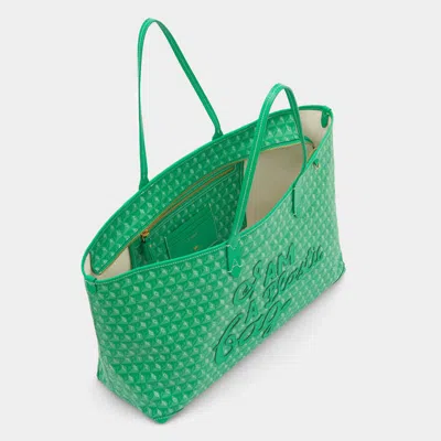Anya Hindmarch Tote Bag With Bold Script And Textured Pattern In Green