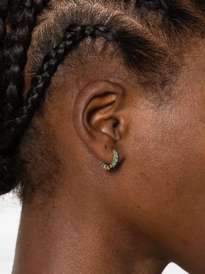 Ryenn's Eyes Apatite Huggie-hoop Earrings In Gold