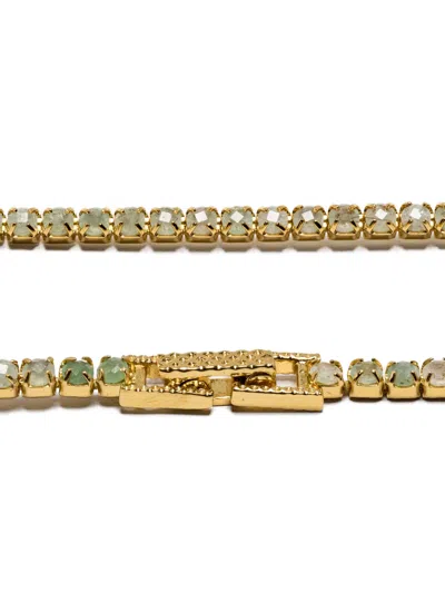Ryenn's Eyes Aventurine Tennis Necklace In Gold