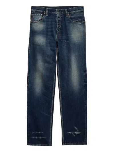 Prada Regular Washed Denim Jeans In Blue