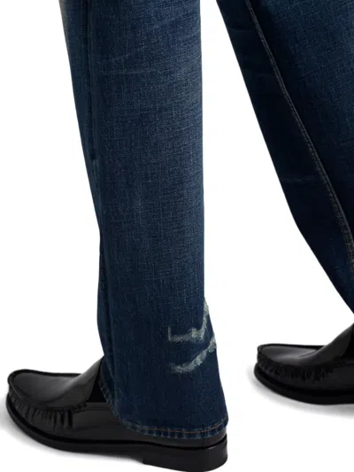 Prada Regular Washed Denim Jeans In Blue