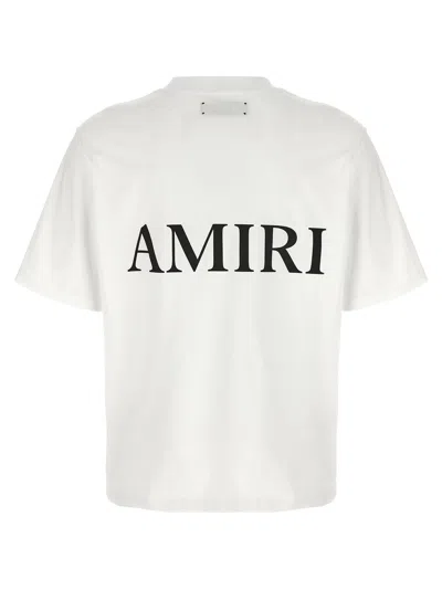 Amiri Men White Crewneck T-shirt With Logo Print On The Front And Logo Lettering On The Rear In Cott In White