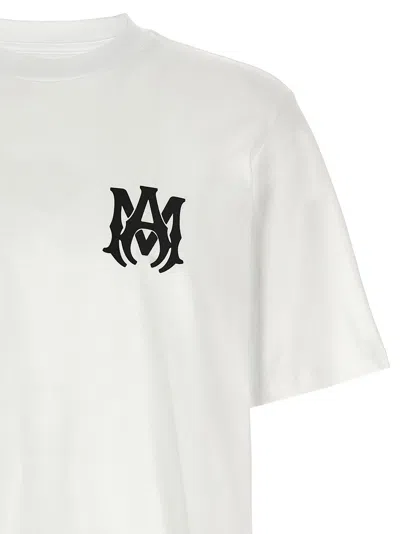 Amiri Men White Crewneck T-shirt With Logo Print On The Front And Logo Lettering On The Rear In Cott In White