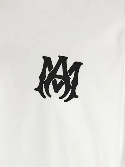 Amiri Men White Crewneck T-shirt With Logo Print On The Front And Logo Lettering On The Rear In Cott In White
