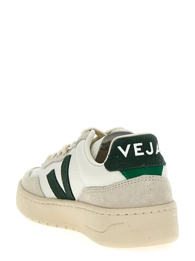 Veja V-90 Bicolor Low-top Sneakers In White