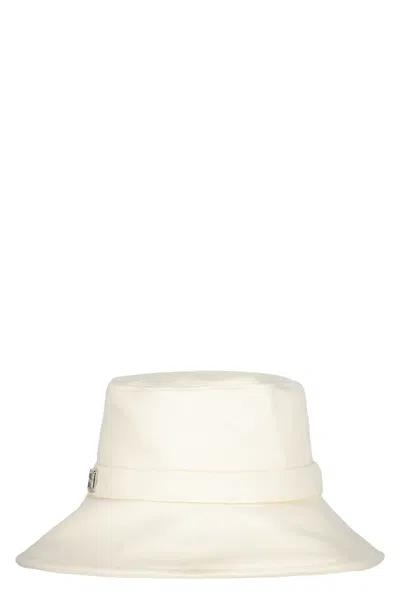 Alberta Ferretti Bucket Hat With Logoed In White