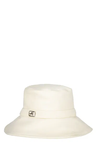 Alberta Ferretti Bucket Hat With Logoed In White