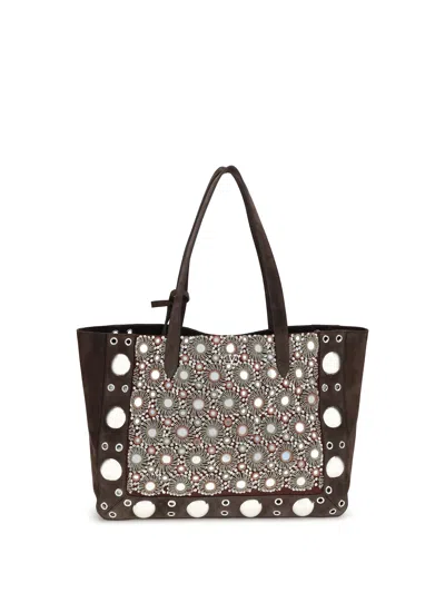 Valentino Nellcote Mirror-embellished Suede Mini Tote Bag