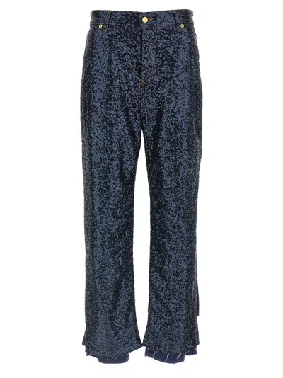 Darkpark Sequin-embellished Jeans In Blue