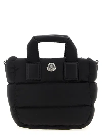 Moncler Micro Shoulder Bag With Quilted Design And Removable Strap In Black