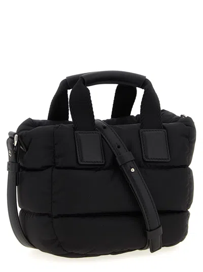 Moncler Micro Shoulder Bag With Quilted Design And Removable Strap In Black