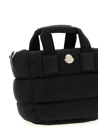 Moncler Micro Shoulder Bag With Quilted Design And Removable Strap In Black