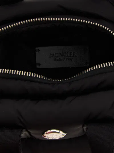 Moncler Micro Shoulder Bag With Quilted Design And Removable Strap In Black