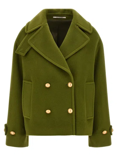 Tagliatore 'sheila' Coat Double-breasted Flap Pockets In Green