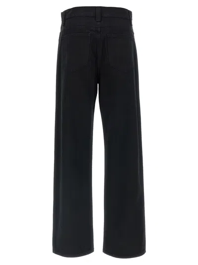 Khaite Bacall Low Rise Straight Jeans In Black