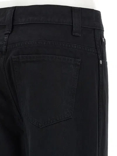 Khaite Bacall Low Rise Straight Jeans In Black