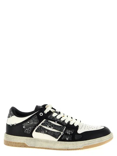 Amiri Men's Bandana Skeleton Top Low Sneakers In Black