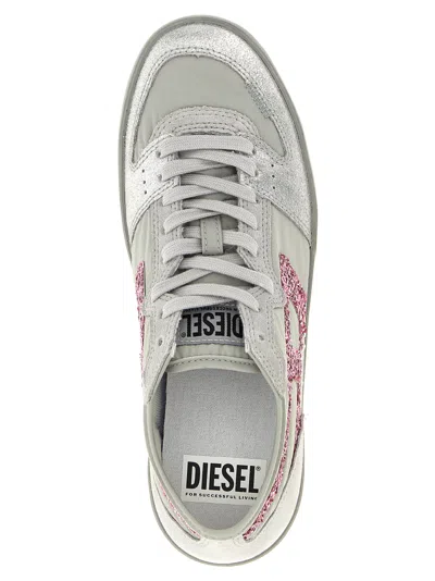 Diesel Low-top Glitter Rubber Sole Sneakers In Gray