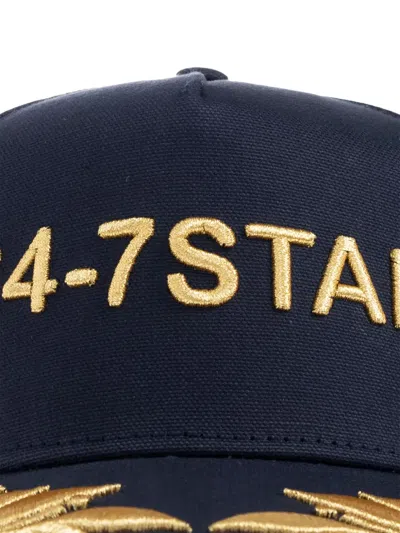 Dsquared2 24-7 Star Leaf-embellished Cap In Blue