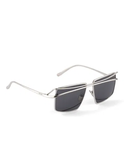 Prada Double-bar Square-frame Sunglasses In Gray