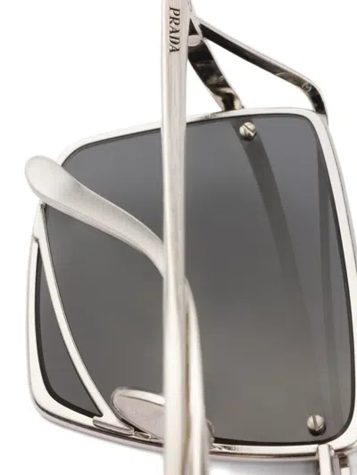 Prada Double-bar Square-frame Sunglasses In Gray