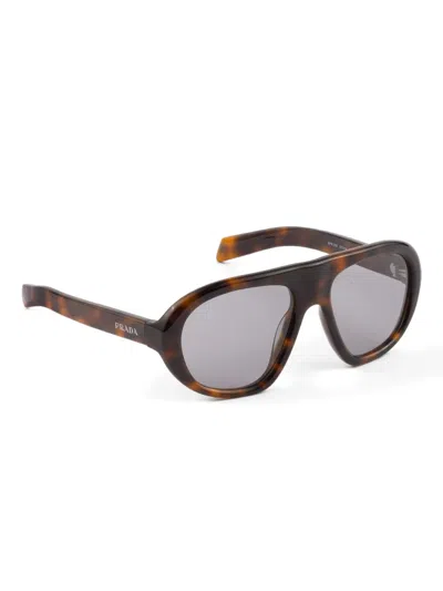 Prada Tortoiseshell Pilot-frame Sunglasses In Brown