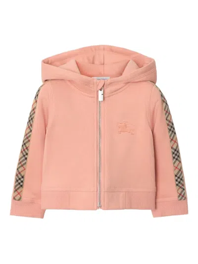 Burberry Check-trimmed Zip Hoodie In Multi